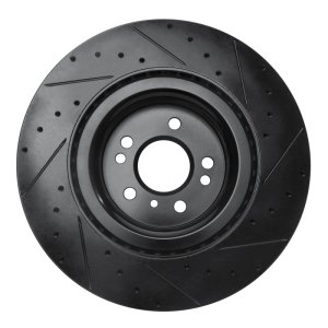 Mercedes-Benz GLE400 Brake Rotor (1) - Front Left - R1 Concepts - Drilled & Slotted - Black - `13-`19